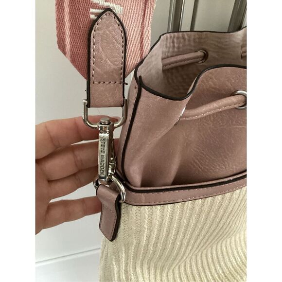 NWOT Steve Madden Bmayor Hobo Crossbody Should Bag Cream/Pink - Picture 5 of 12